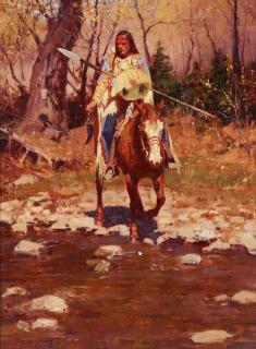 Jim Norton - Indian Carrying A Spear