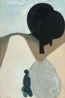 Jim Page-Roberts - Wading Woman in Water by Bridge