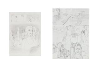 Jim Shaw - Dream Drawings (At Metro Pictures Marnie Had Installed...) + (Dream Drawing (We Go To A Public Art Space...) (2)