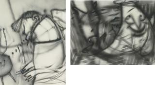 Jim Shaw - I. Man In Hospital Whose Tv Remote Control Is Busted Ii. Untitled [Two Works]