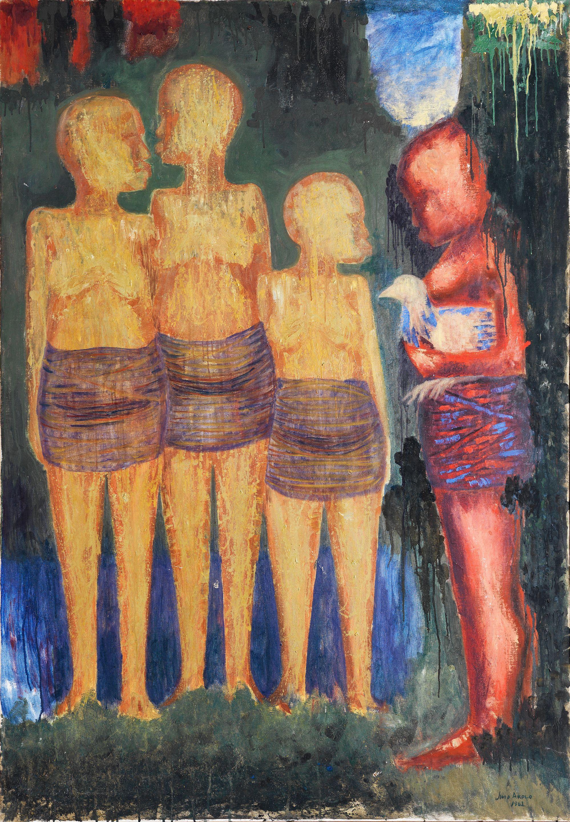 Jimoh Akolo - Four women and a chicken