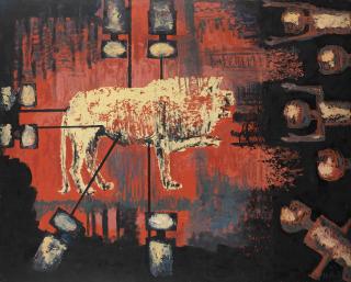 Jimoh Bola Akolo - Lion unframed.