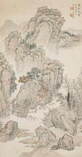 Jin Cheng - A Clear Autumn Day at a Fishing Village, 1913