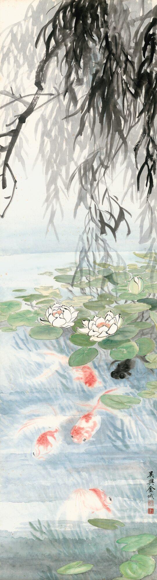 Jin Cheng - Fishes In Lotus Pond