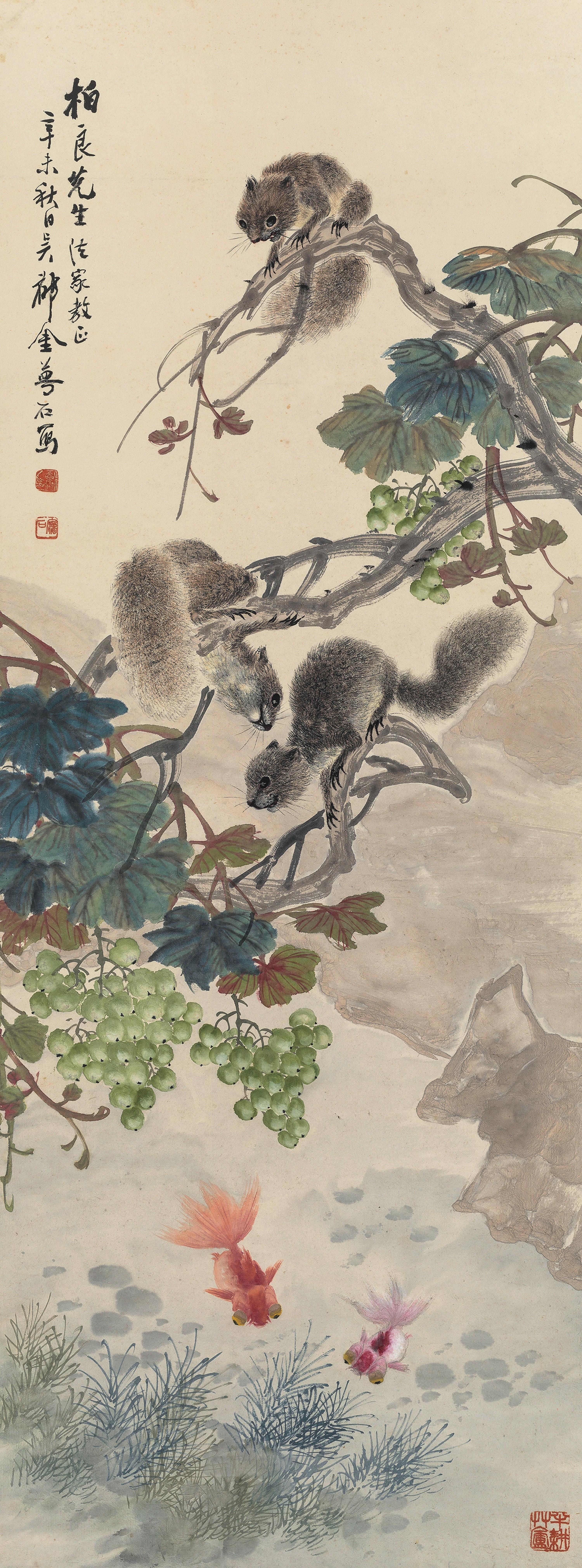 Jin Mengshi - Squirrels And Goldfish