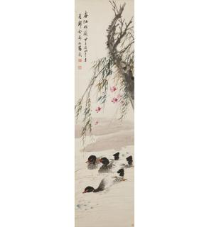 Jin Mengshi - Three Ducks Swimming in the Spring Day, 1924