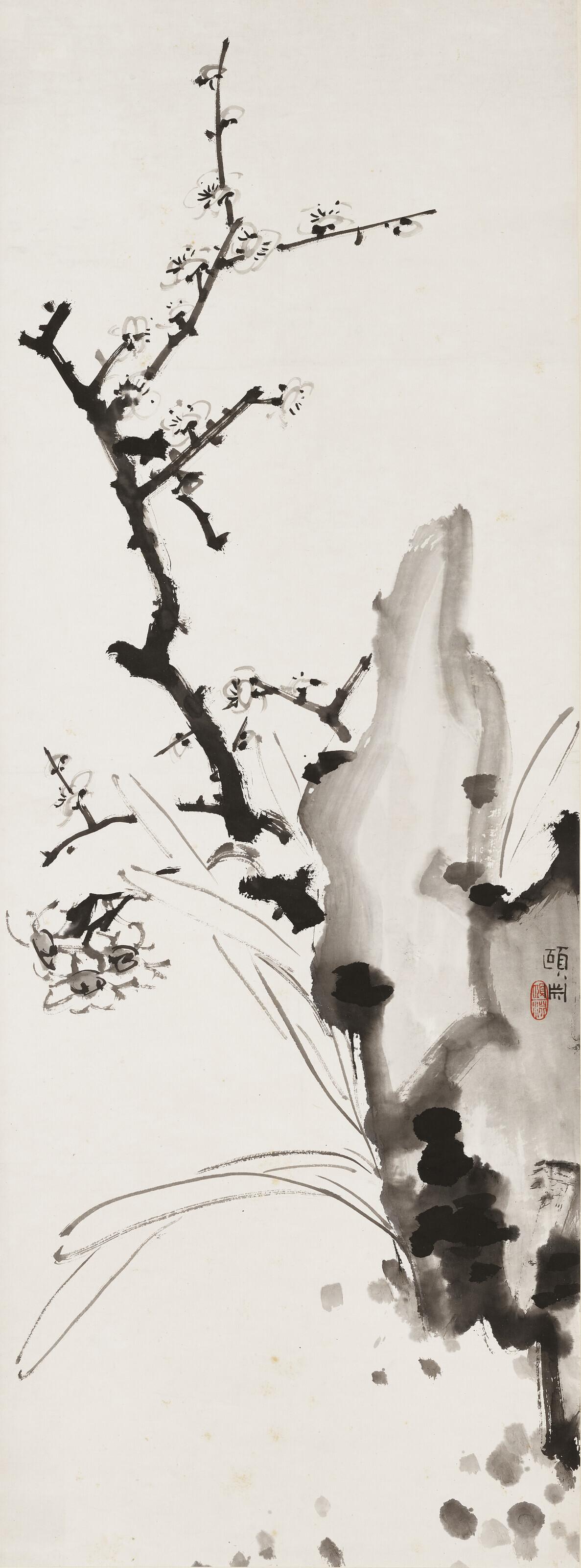 Jing Hengyi - Plum Blossoms, Rock and Narcissus