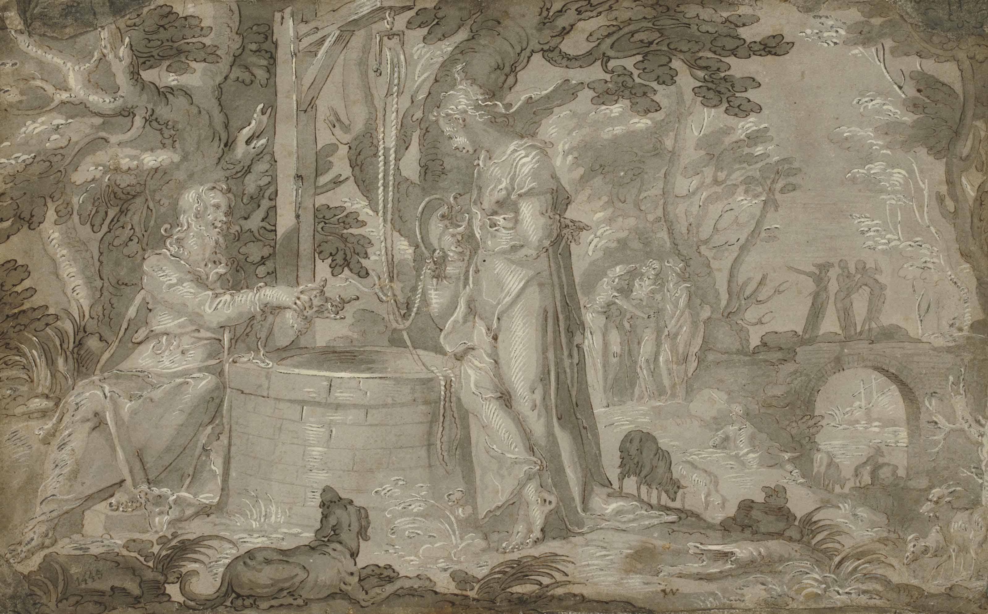 Joachim Anthoniesz Wtewael - Le Christ et la Samaritaine