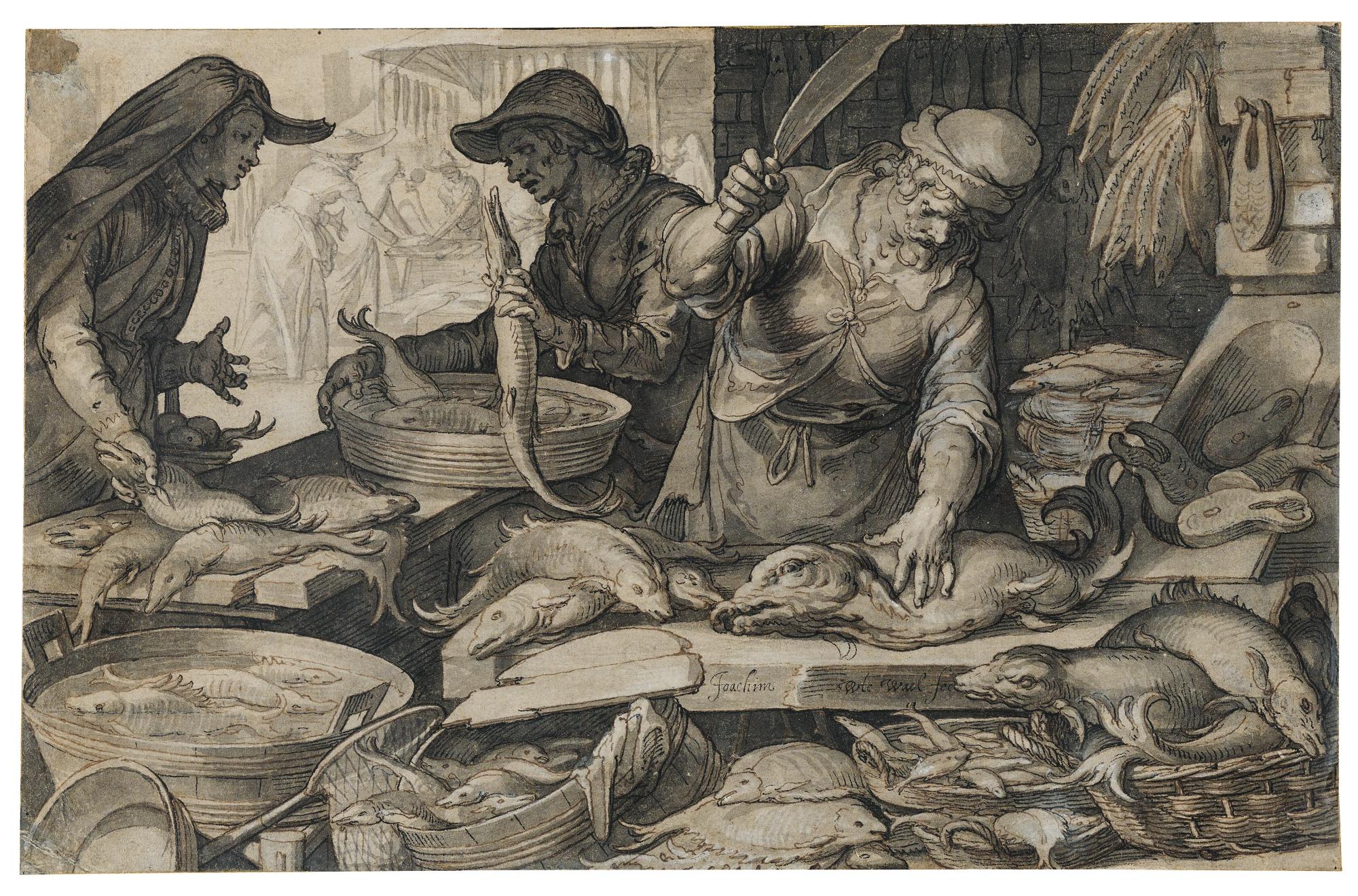 Joachim Anthonisz. Wtewael - A Fish Market