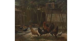 Joachim Ferdinand Richardt - Chickens in a Barnyard