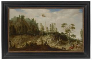 Joachim Govertsz. Camphuysen - A Rocky Landscape With Venus And Adonis