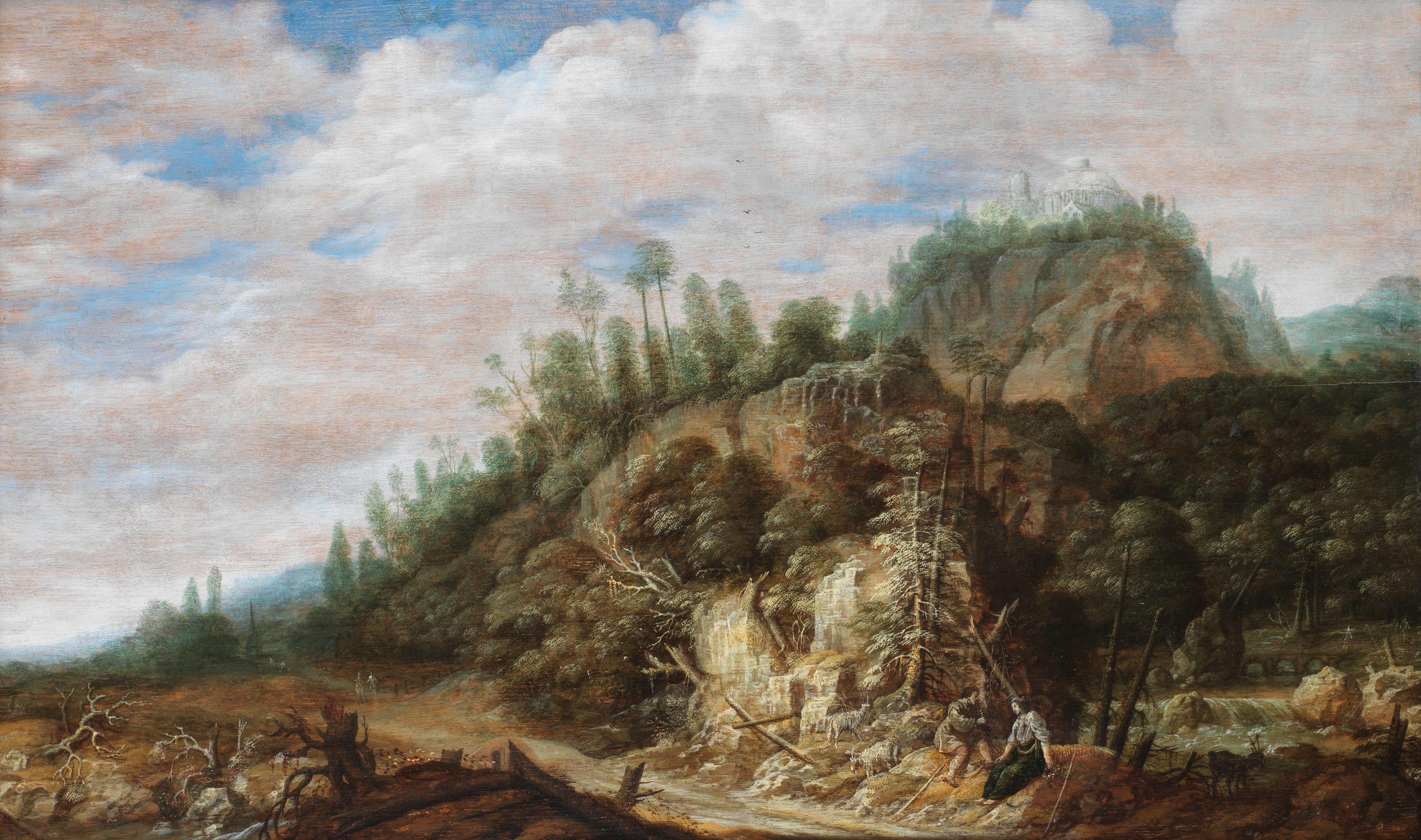 Joachim Govertsz. Camphuysen - Figures resting in a mountainous landscape