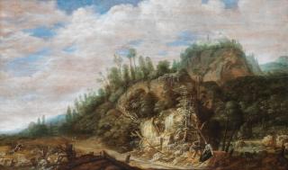 Joachim Govertsz. Camphuysen - Figures resting in a mountainous landscape