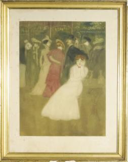 Joachim Sunyer y Miró - Seated woman in white at a restraunt