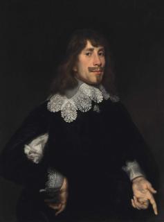 Joachim Von Sandrart I - Portrait of a gentleman, bust-length, in a black doublet