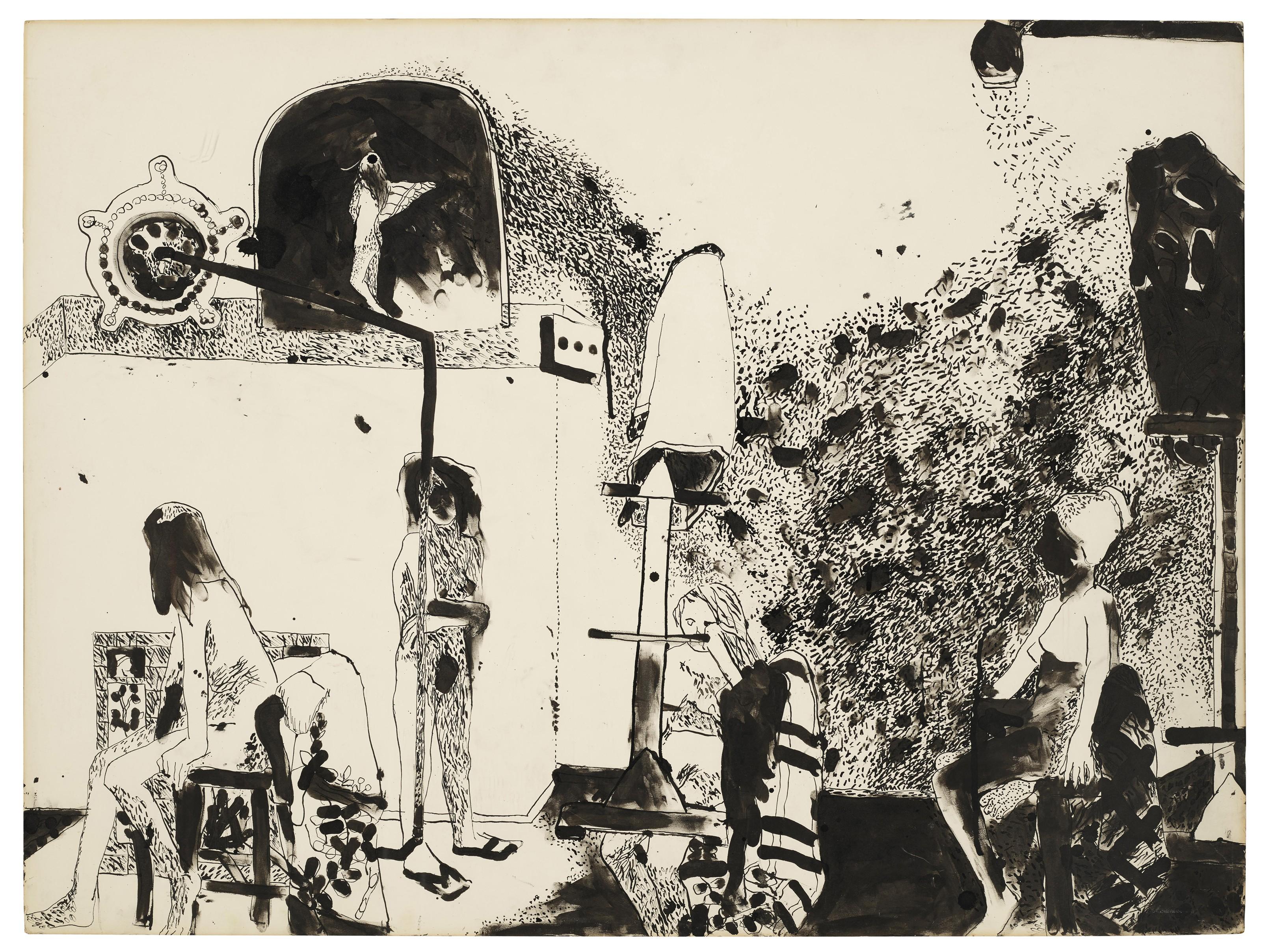 Joan Brown - Models Thinking About Girl with Wing