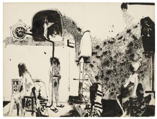 Joan Brown - Models Thinking About Girl with Wing