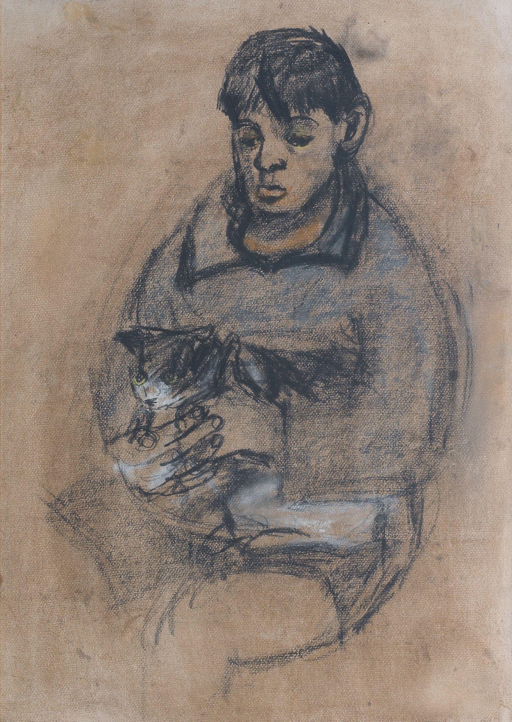 Joan Eardley RSA - Boy and Cat