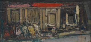 Joan Eardley RSA - Children Playing and Boarded-up Shop