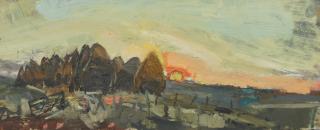 Joan Eardley RSA - Haystacks and Sun