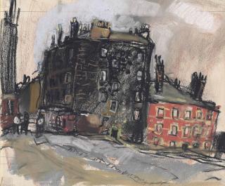 Joan Kathleen Harding Eardley, R.S.A. - Black and Red Tenement, Glasgow
