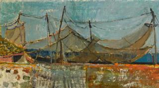 Joan Kathleen Harding Eardley, R.S.A. - Drying Salmon Nets