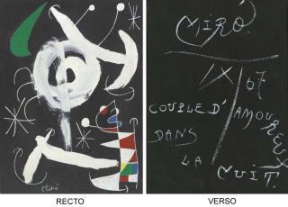 Joan Miro - Couple D\'Amoureux Dans la Nuit