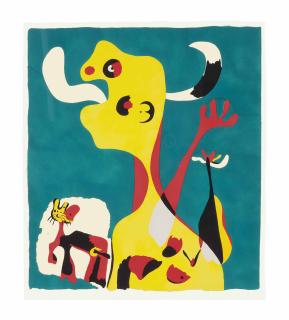 Joan Miro - Femme Et Chien Devant La Lune