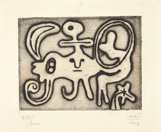 Joan Miró - Femme et Oiseau devant la Lune, from Laurels Number One