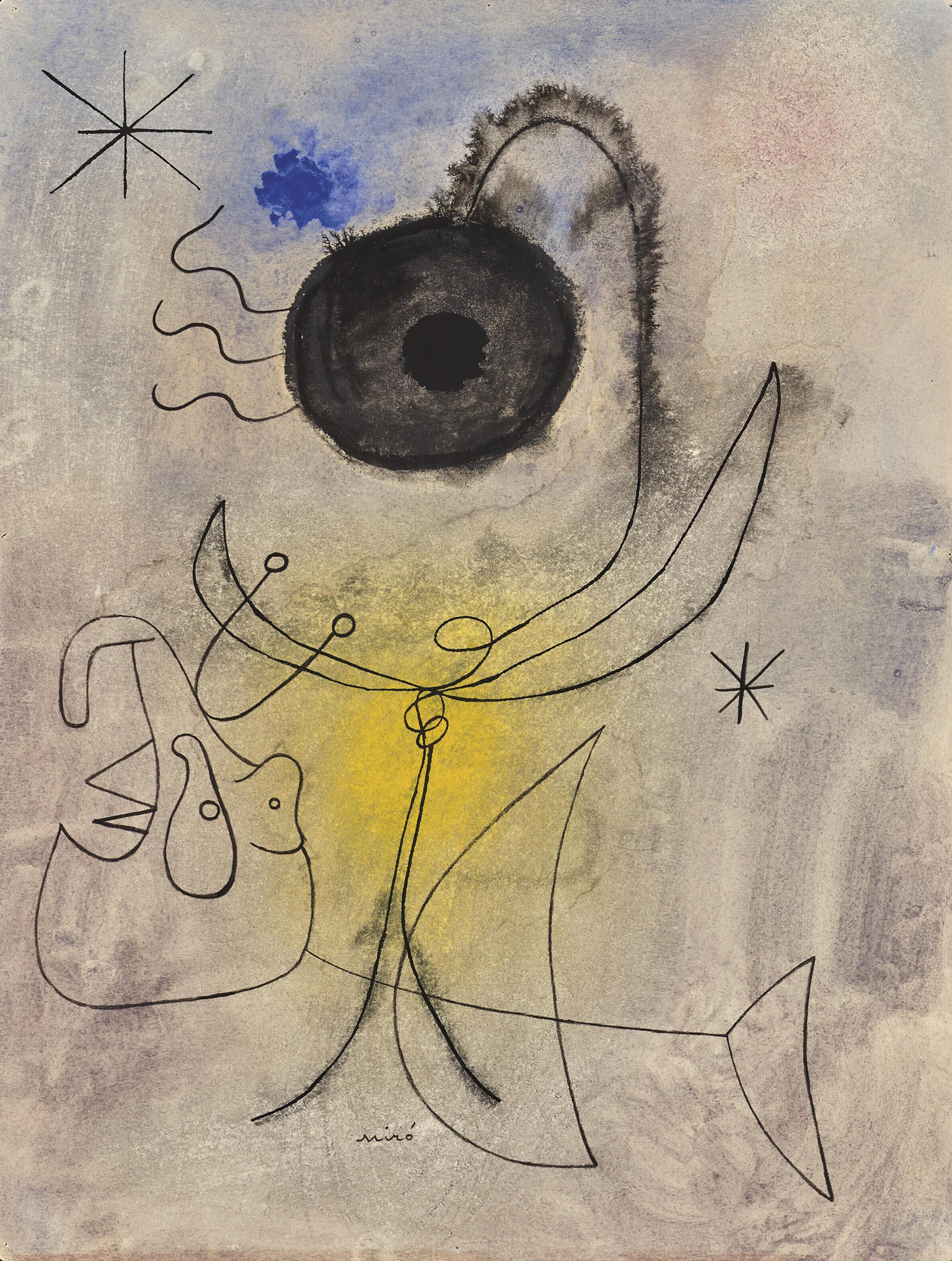 Joan Miró - Femme, oiseau, étoiles