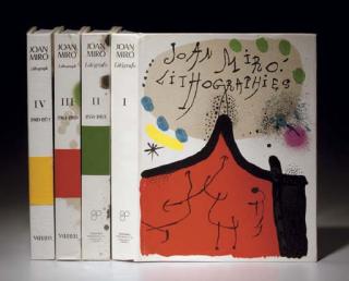 Joan Miro - Joan Miro Lithographe [Vols. I-IV], Ediçiones Polígrafa, S.A., Barcelona, 1972-1981 (M. 854, 857-67, 1036-47, 112-7, and 1255-60; see C. books 160, 198, 230, and 249)