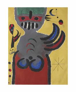 Joan Miró - La tige de la fleur rouge pousse vers la lune (The Stem of the Red Flower Grows Toward the Moon)