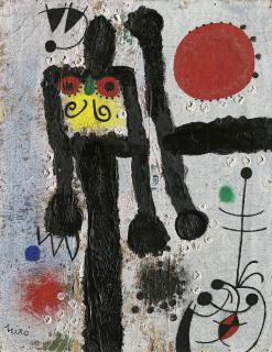 Joan Miró - Le soleil se retourne vers la fillette pour fêter son allégresse (The sun turns towards the girl to celebrate her joy)
