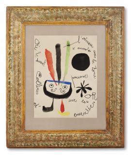 Joan Miró - L\'oiseau s\'envole vers la zone où pousse le duvet sur les collines encerclées d\'or