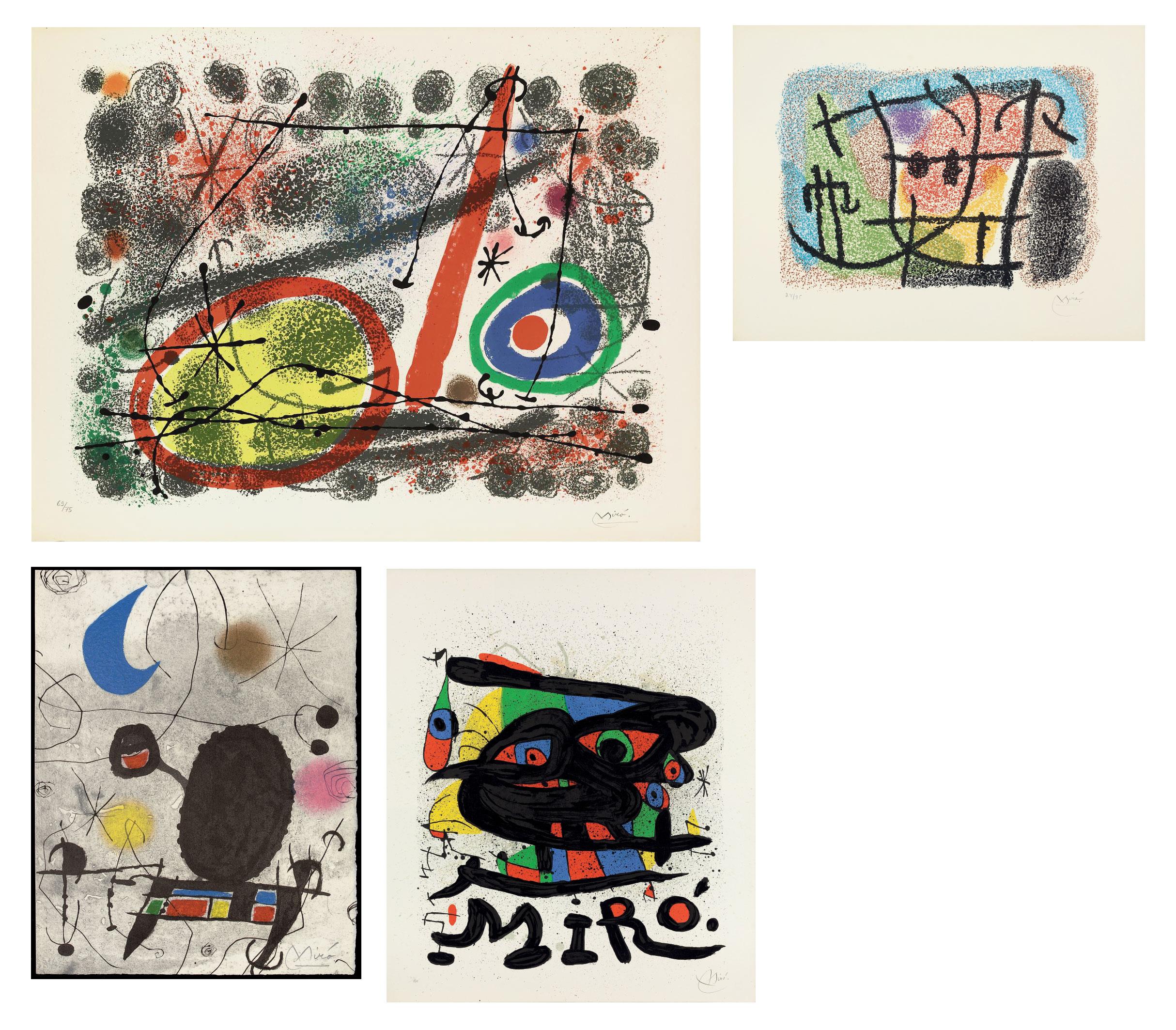 Joan Miro - One plate from: Miró - L\'Oiseau Solaire, L\'Oiseau Lunaire, Etincelles (D. 448; cf. Cramer books 117)