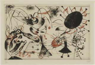 Joan Miró - Série noire et rouge: one plate (Dupin 35)