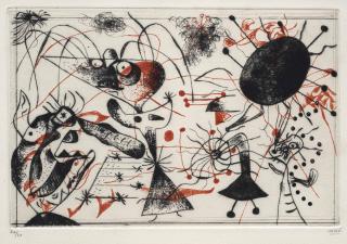 Joan Miro - Série noire et rouge : one plate