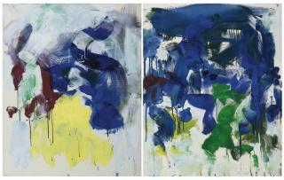 Joan Mitchell - Saint-Martin-La-Garenne No. Vi (Diptyque)Signed; Titled On The Stretcher; Oil On Canvas. Executed In 1987. (Diptych)