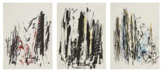 Joan Mitchell - Trees (Black and Red); Trees (Black and Yellow); and Trees (Black, Yellow and Blue)