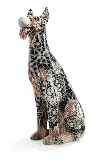 Joana Vasconcelos - Chicsigned, Titled And Dated 2006 Under The Basis; Painted Faience And Beige Crochet Mesh.