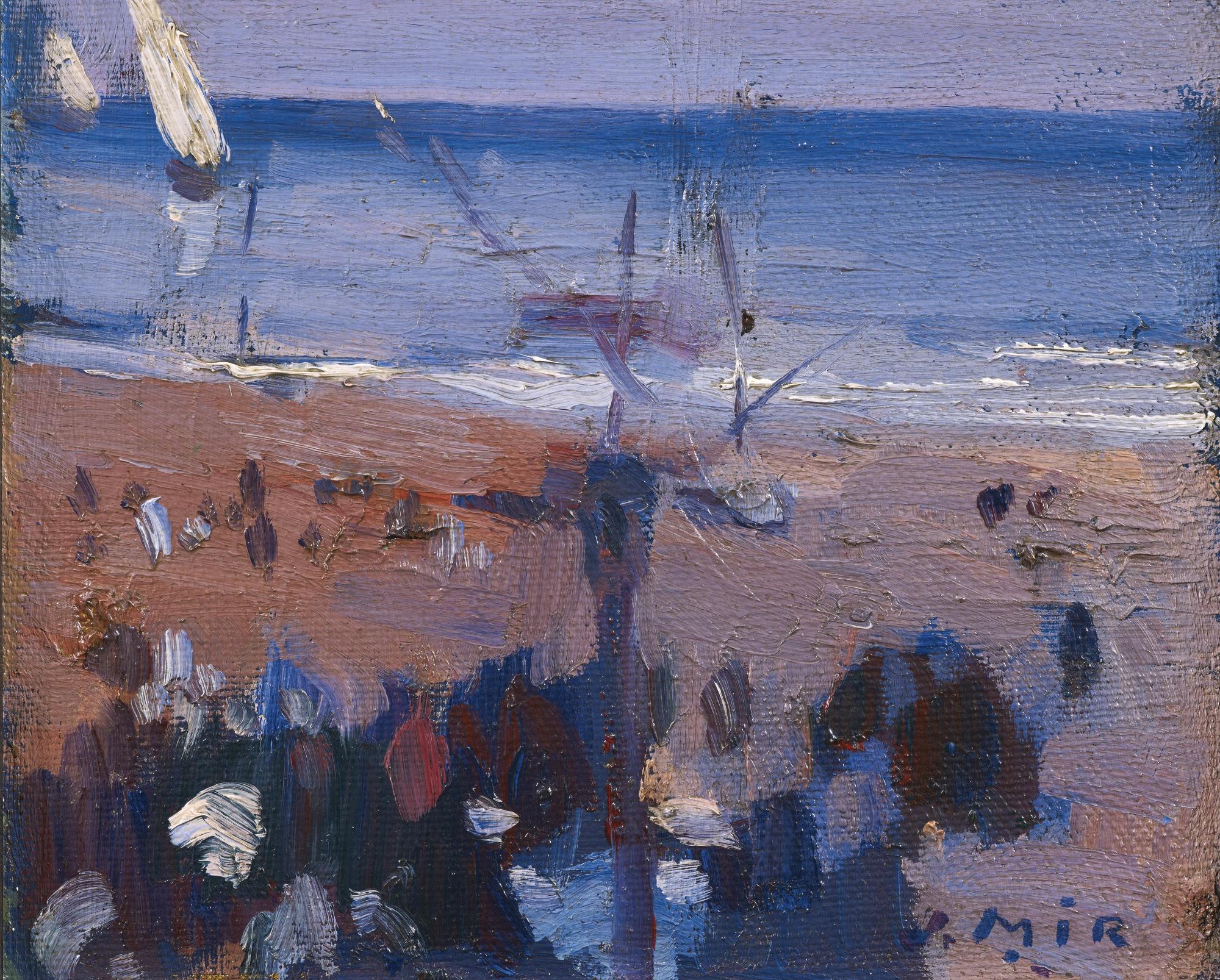 Joaquim Mir - Spanish boats On The Beach