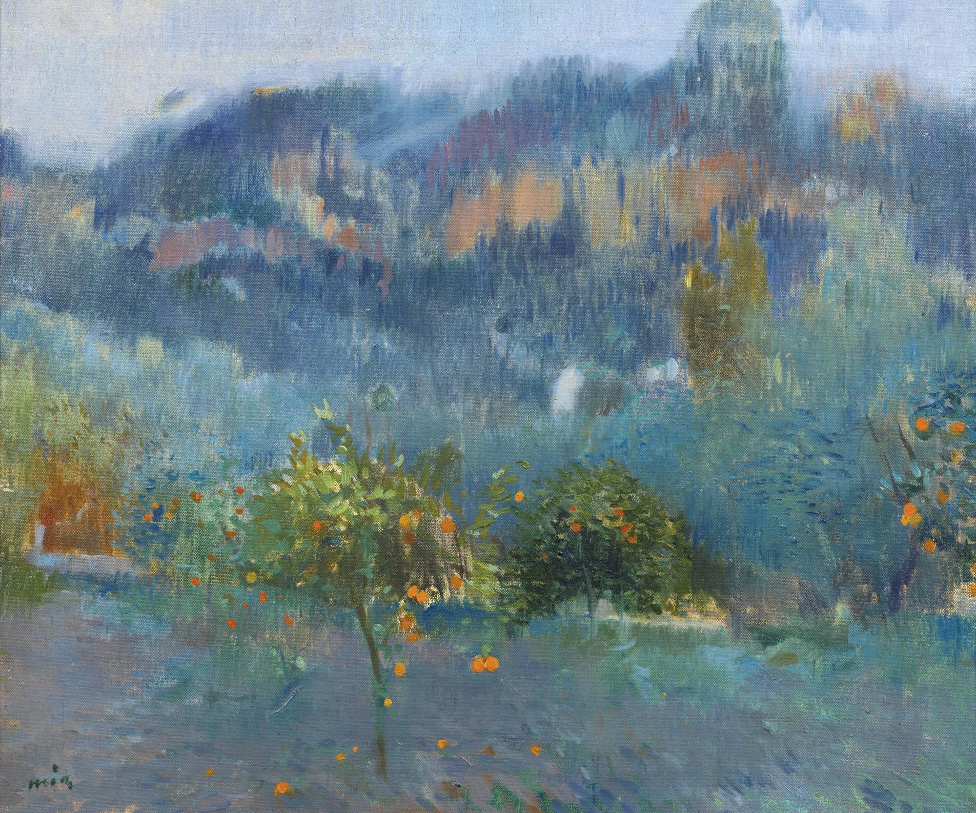 Joaquim Mir - Spanish paisaje Mallorquín Con Naranjos (Orange Trees In Mallorca)