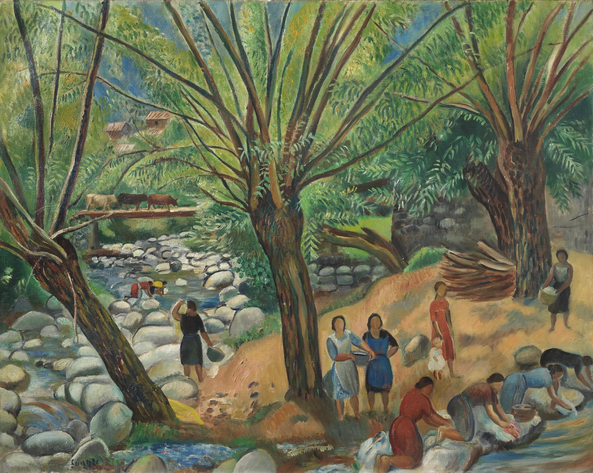 Joaquim Sunyer - Spanish el Segre En Martinet (On The River Segre)