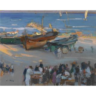 Joaquín Mir - Spanish la Llegada Del Pescado, Vilanova (The Day\'S Catch, Vilanova)