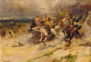 Joaquín Miró - An arab cavalry charge