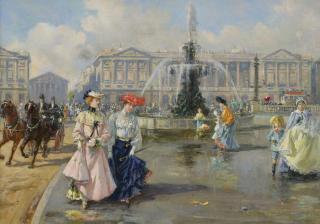 Joaquín Pallarés Allustante - La Place De La Concorde; Port Dauphine, Bois De Boulogne, 1872: Two Paintings