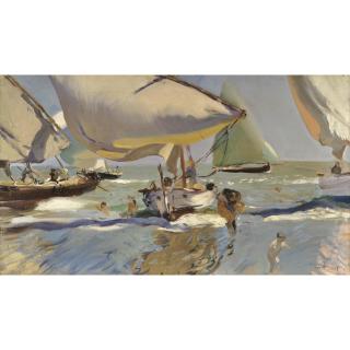 Joaquín Sorolla - Spanish Barcas En La Playa (Boats On The Shore)