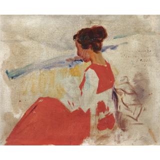 Joaquín Sorolla - Spanish estudio De Genoveva Segurola En Zarauz (Sketch For Genoveva Segurola, Zarauz)