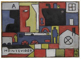 Joaquín Torres-García - Constructivo A Cinco Tonos Con Elementos De Puerto