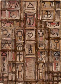 Joaquin Torres-Garcia - Constructivo a doble línea en tierra de sombra